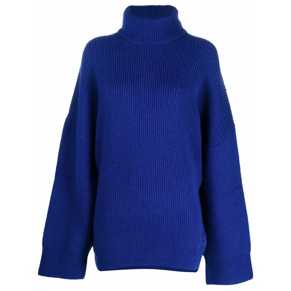 ジ アティコ レディース 編み物\u0026スウェーター アウター Roll-neck ribbed jumper Blue
