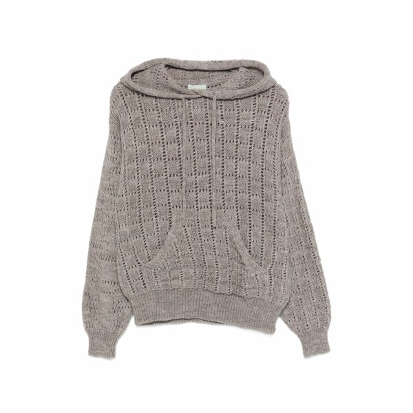 アリーズ メンズ ニット&セーター アウター Long-sleeve hoodie sweater Grey|asty