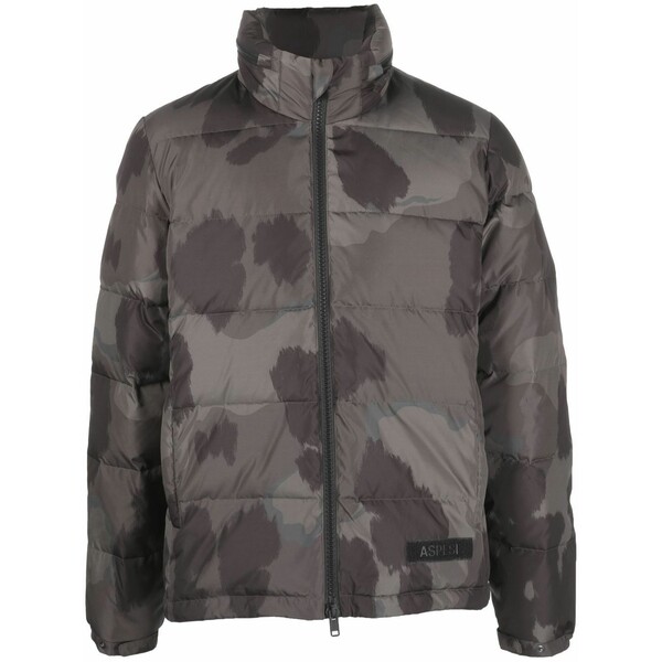 アスペジ メンズ ジャケット＆ブルゾン アウター Camouflage-print padded jacket Grey｜asty