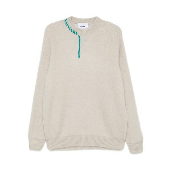 ボン犀 メンズ 編み物\u0026スウェーター アウター Embroidered yarn-detail sweater Neutrals