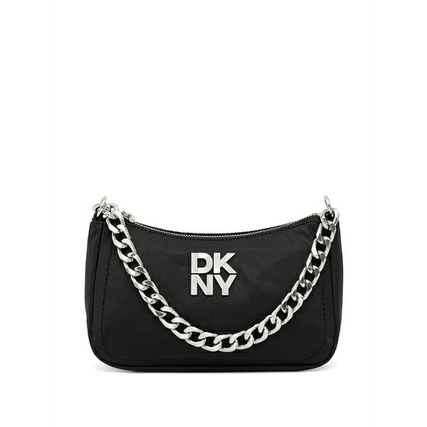 ダナ キャラン ニューヨーク州 レディース ショルダーバッグ 御徒面子 Logo-detail chain shoulder bag Black