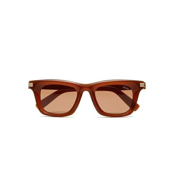 ゼニア メンズ サングラス・アイウェア アクセサリー Rectangular-frame sunglasses Brown|asty