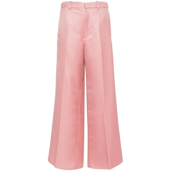 フォルテ フォルテ レディース カジュアルパンツ ボトムス Twill wide-leg trousers Pink|asty