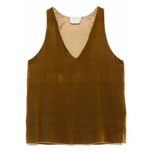 フォルテ フォルテ レディース カットソー トップス Velvet v-neck top Green｜asty