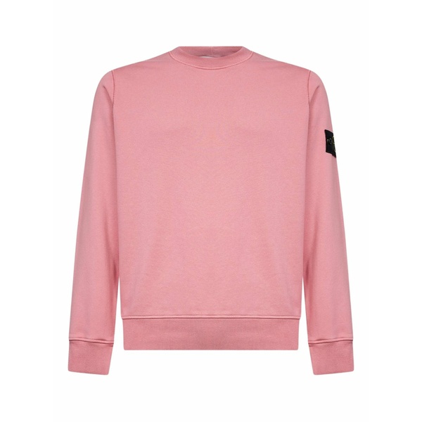 ストーンアイランド メンズ パーカー・スウェットシャツ アウター Logo-patch long-sleeve sweatshirt Pink パーカー-トップス