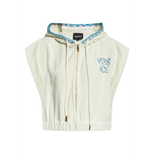 ヴェルサーチ レディース パーカー・スウェットシャツ アウター Hooded cropped top White｜asty 84,040円