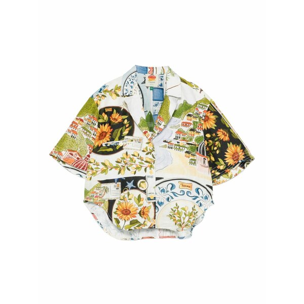 ファーム リオ レディース シャツ トップス Latin trip scarves shirt White|asty