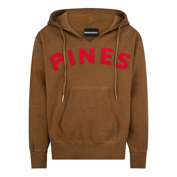ディースクエアード メンズ パーカー・スウェットシャツ アウター Appliqu茫漏 hooded hoodie Brown｜asty