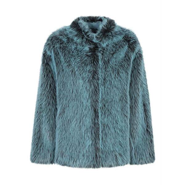 パトリツィア ペペ レディース 厚地の外套 アウター Long-sleeve faux-fur coat Green