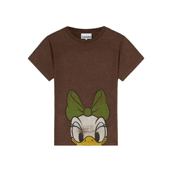 ガニー レディース Tシャツ トップス X disney graphic t-shirt Brown|asty
