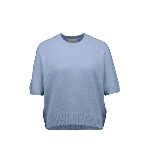 アリュード レディース 編み物\u0026スウェーター アウター Short-sleeve cashmere sweater Blue