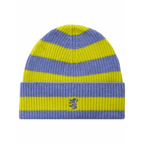 プリングル オブ スコットランド レディース かぶり笠 付属品 Striped cashmere beanie  Blue
