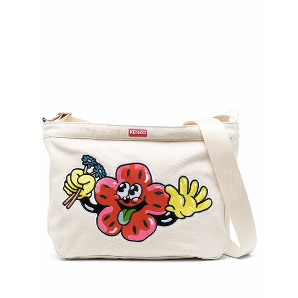 ケンゾー レディース ショルダーバッグ バッグ Logo-patch shoulder bag Neutrals