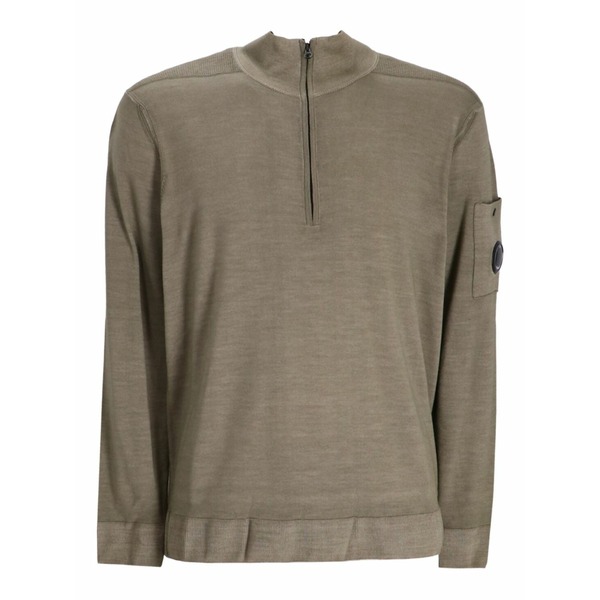 シーピーカンパニー メンズ ニット&セーター アウター Half-zip lens-pocket sweater Green｜asty