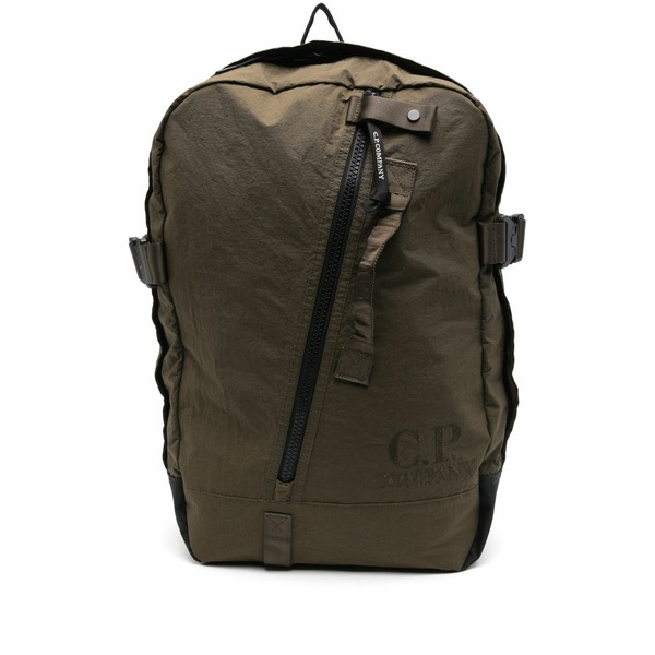 シーピーカンパニー メンズ うしろ側容器に並べる・背嚢 御徒面子 Logo-embroidered backpack Green