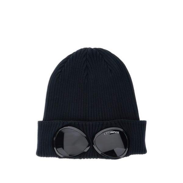 シーピーカンパニー メンズ 帽子 アクセサリー Goggle knit beanie hat Blue