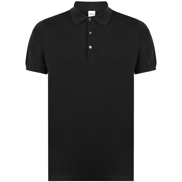 アスペジ メンズ ポロシャツ トップス Cotton polo shirt Black｜asty