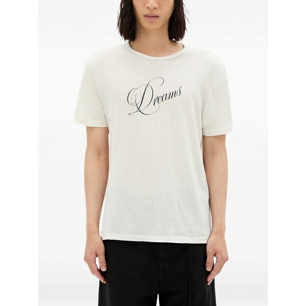 アン ドゥムルメステール メンズ ティーシャツ トップス Graphic-print t-shirt Neutrals Tシャツ・カットソー-メンズファッション