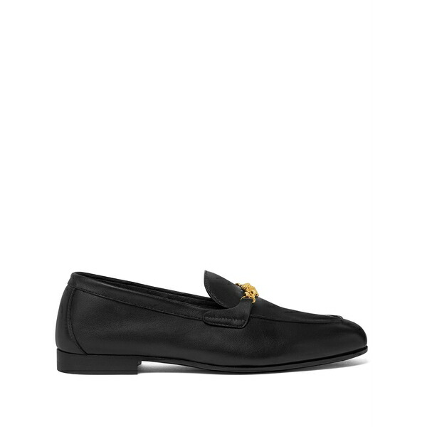 ヴェルサーチ レディース スリッポン・ローファー シューズ Medusa leather loafers Black|asty