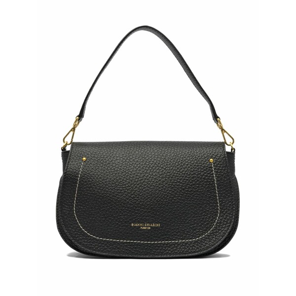 ジャンニ・キアリーニ レディース ショルダーバッグ 御徒面子 Brooke pebble-leather curved shoulder bag Black