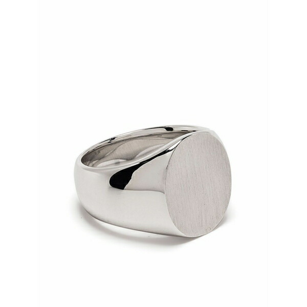 トム白木 メンズ 輪っか 付属物 Oval satin signet ring Silver