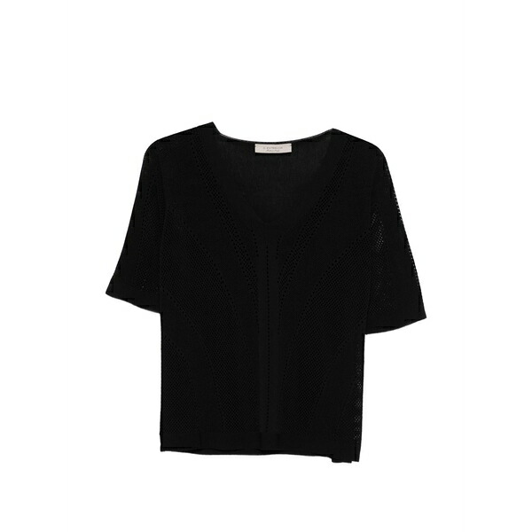 ディー・エクステリア レディース プルオーバー トップス V-neck t-shirt Black