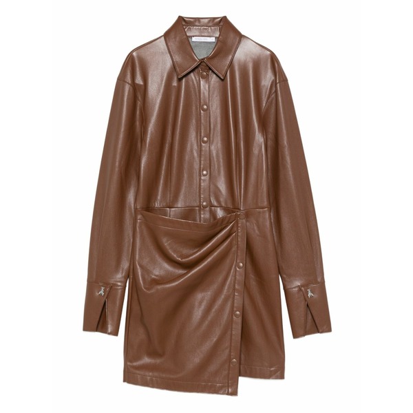 パトリツィア ペペ レディース ワンピース トップス Wrap-skirt shirt dress Brown|asty