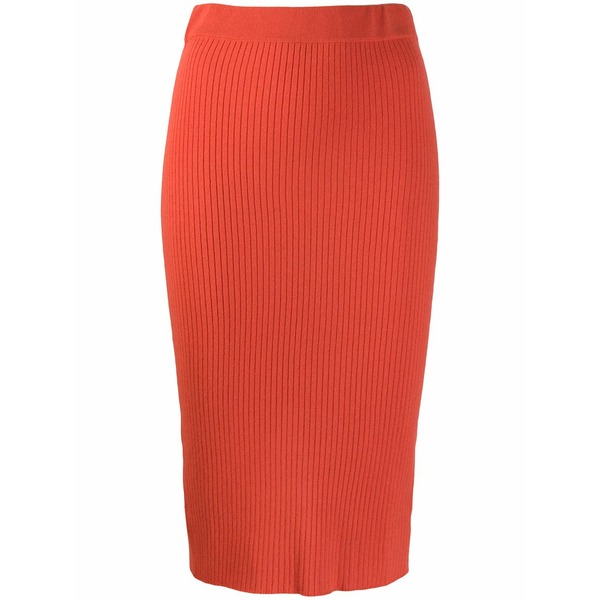 カシミア イン ラブ レディース スカート ボトムス Ribbed knitted skirt Orange｜asty