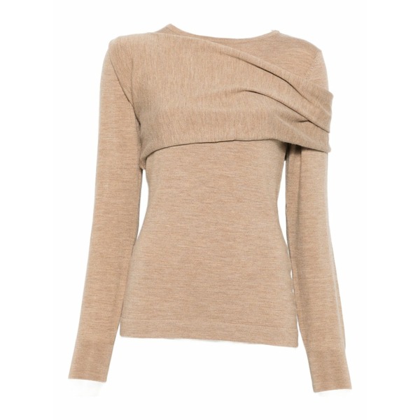 パロッシュ レディース 編み物\u0026スウェーター アウター Draped-shoulder sweater  Neutrals