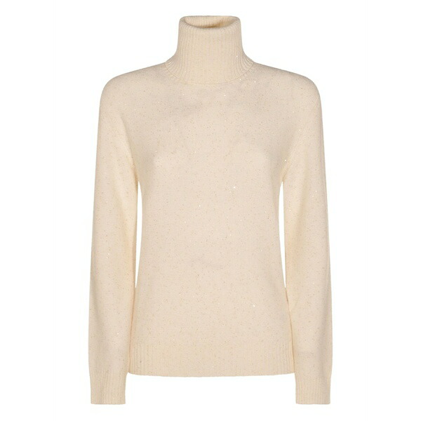 ファビアナ フィリッピ レディース 編み物\u0026スウェーター アウター Roll-neck sequin-detail sweater Neutrals