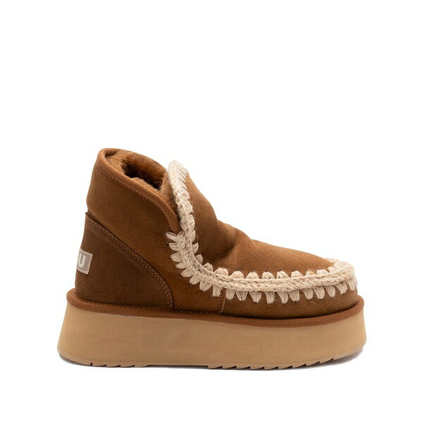 モウ レディース ブーツ シューズ Mini eskimo boots Brown