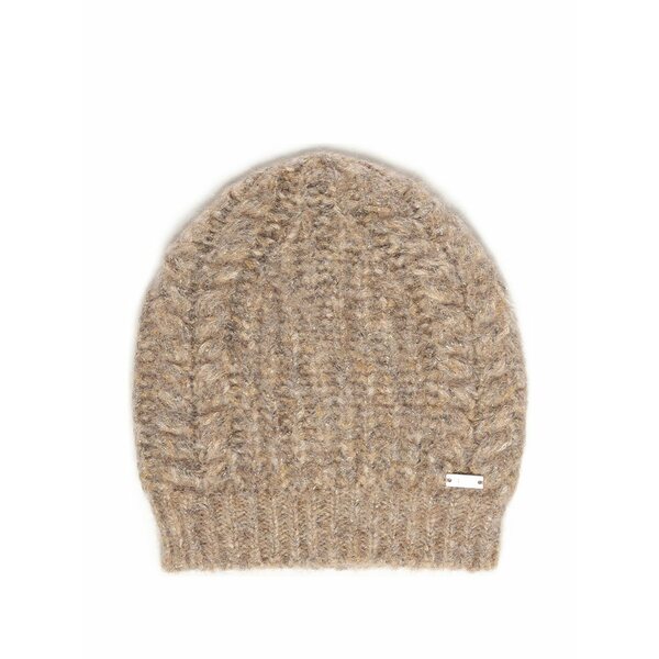 フェイ レディース 帽子 アクセサリー Ribbed logo-plaque beanie hat Neutrals|asty