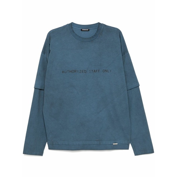 グラウンド ゼロ メンズ Tシャツ トップス Graphic-print t-shirt Blue｜asty