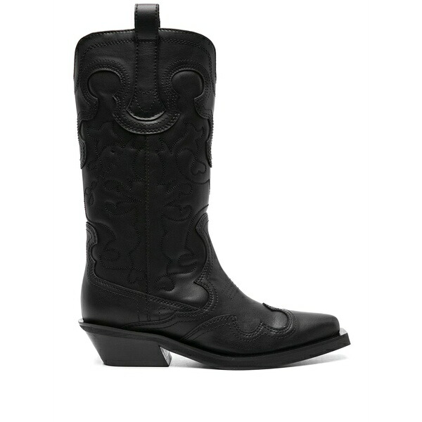 ガニー レディース ブーツ シューズ Panelled calf-length boots Black｜asty