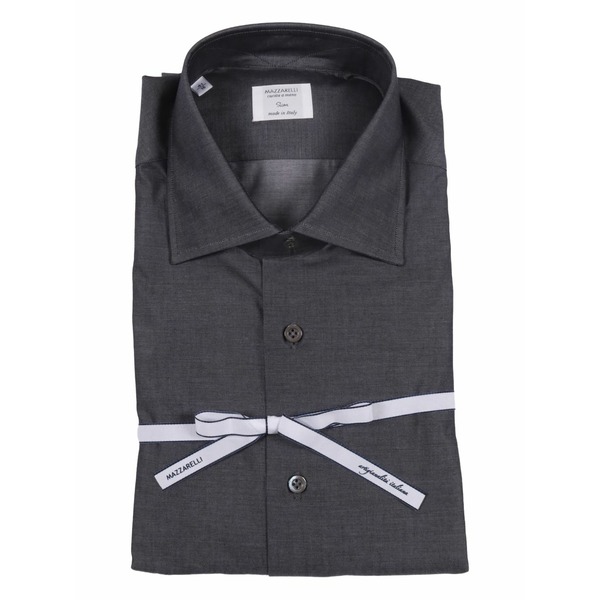 マッザレッリ メンズ シャツ トップス Twill cotton shirt Black｜asty