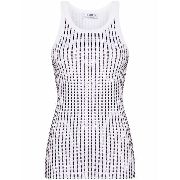 ジ アティコ レディース カットソー トップス Crystal-embellished tank top White｜asty