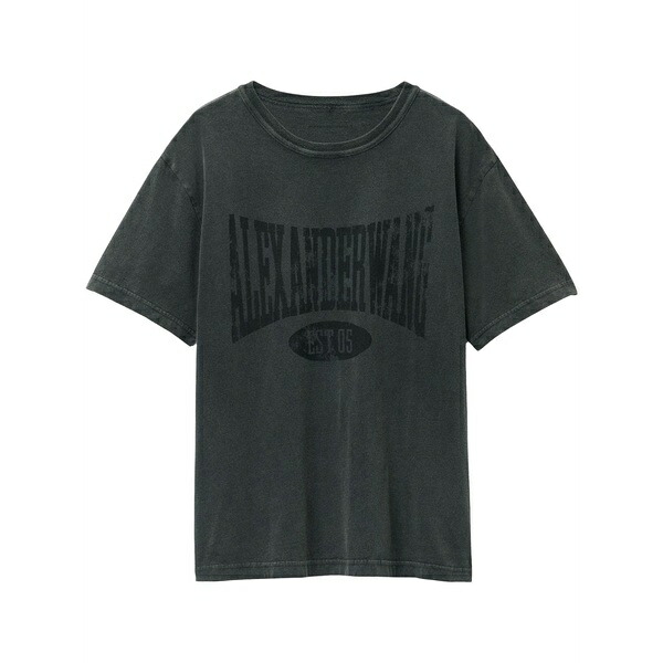 アレキサンダーワン レディース プルオーバー トップス Logo-print cotton t-shirt Black