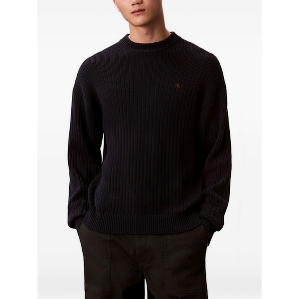 カルバンクライン メンズ 編み物\u0026スウェーター アウター Ribbed jumper Blue ニット・セーター-メンズファッション-トップス