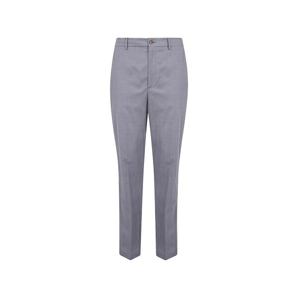 エトロ メンズ カジュアルパンツ ボトムス Detail-embroidered trousers Grey|asty