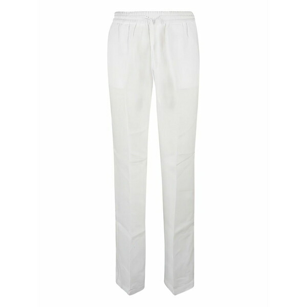 レアッシュ レディース 心地好いズボン下 ボトムス Linen trousers White