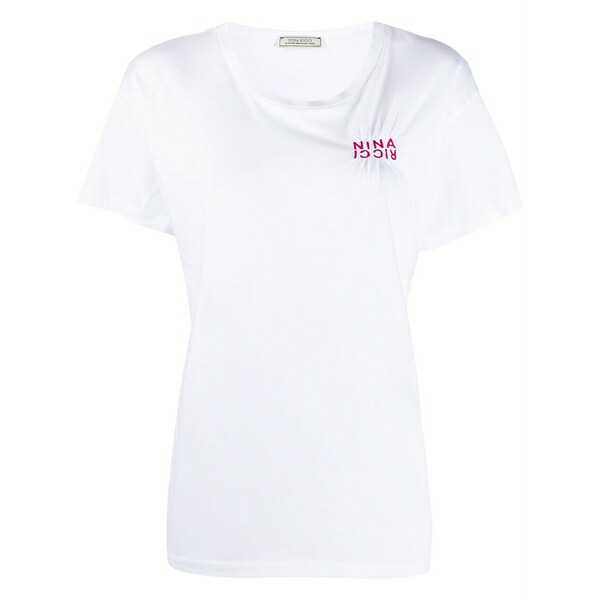 ニナリッチ レディース プルオーバー トップス Logo print t-shirt White