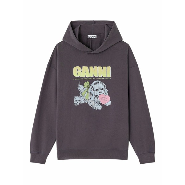 ガニー レディース パーカー・スウェットシャツ アウター Puppy-print hooded sweatshirt Grey