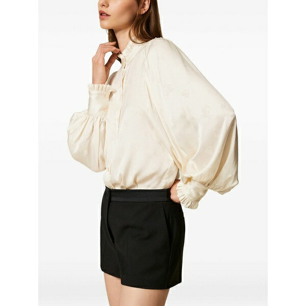 ツイン仕掛ける レディース 心地好いズボン下 ボトムス Satin-detail shorts Black