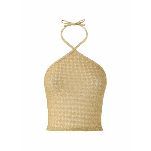 ミッソーニ レディース カットソー トップス Crochet halterneck top Neutrals｜asty
