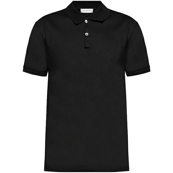 ランバン メンズ ポロシャツ トップス Cotton polo shirt Black｜asty