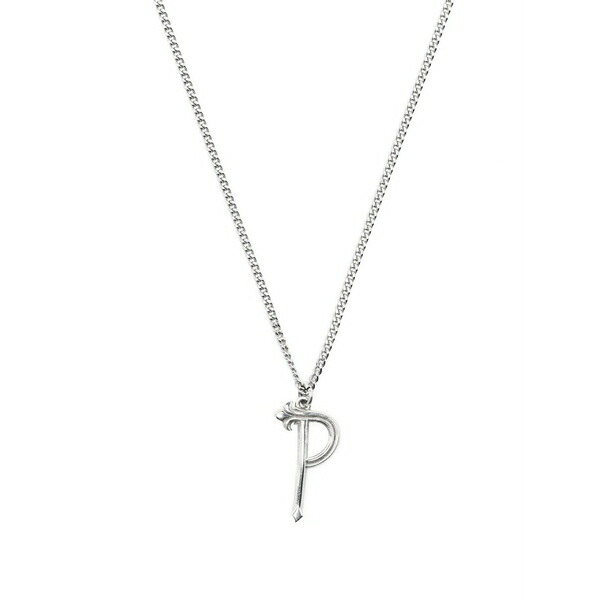 エマニュエレ ビコッキ メンズ ネックレス・チョーカー アクセサリー Alphabet pendant necklace Silver｜asty
