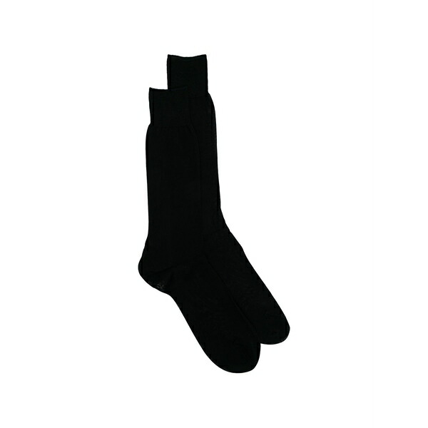 ゼニア メンズ ソックス アンダー御召しもの Logo-print socks Black