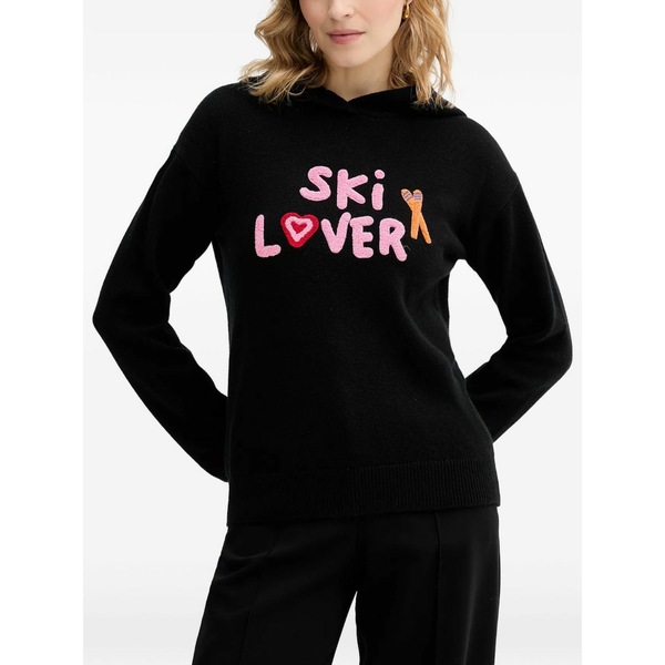 エムシーツーセイントバース レディース 編み物\u0026スウェーター アウター Lettering-detail sweater Black