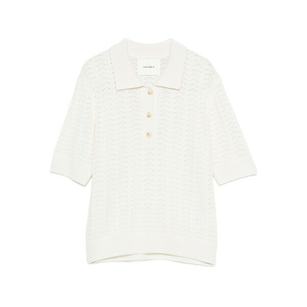 リサ・ヤン レディース 編み物\u0026スウェーター アウター Openwork polo knitted top Neutrals