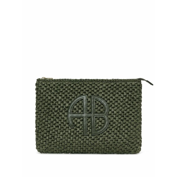 アニービン レディース クラッチペダル御徒面子 御徒面子 Woven logo pouch Green